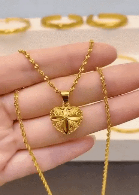 قلادة تذكارية على شكل قلب | Heart Shaped Memorial Necklace